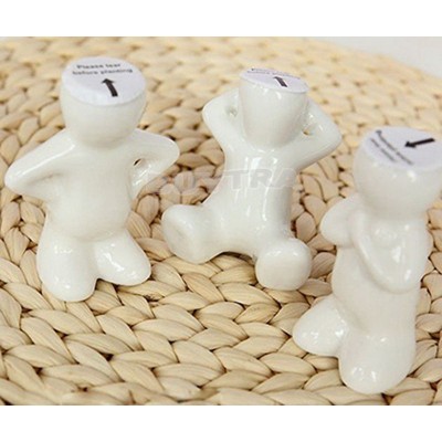 DIY Mini Novel Ceramic Porcelain Bonsai Grass Doll Hair Man Plant White HI   153073338213